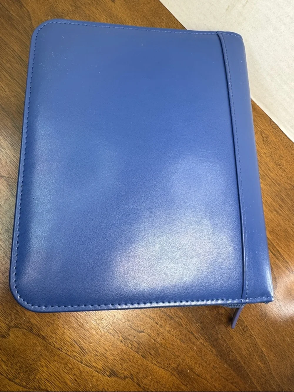 Franklin Covey Blue Faux Leather Zip Classic Planner Binder Case w/ 1.75